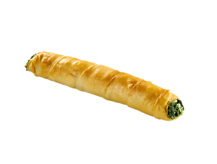 Filo roll with spinach, mizithra & feta cheese