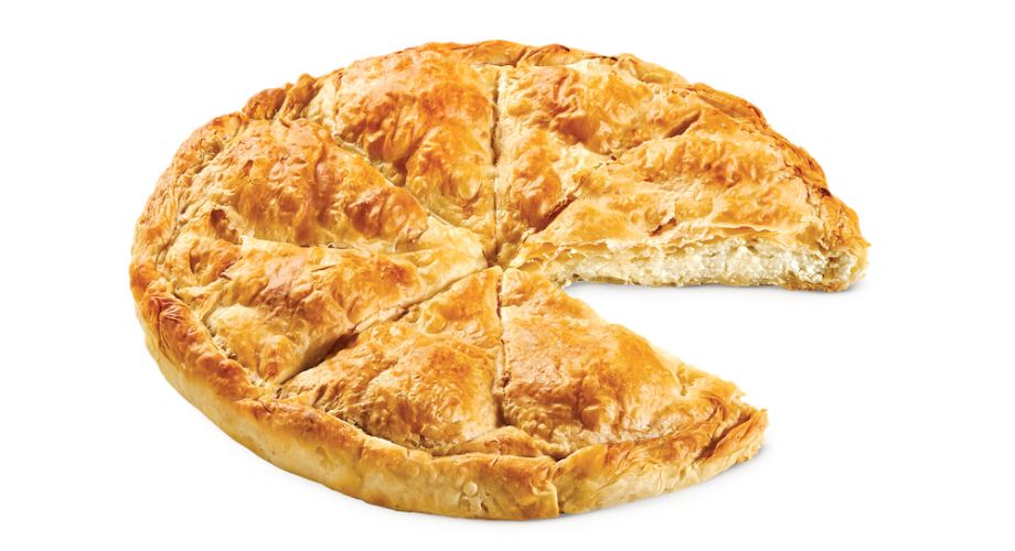 Ταψί χωριάτικη με τυρί (στρογγυλό)
