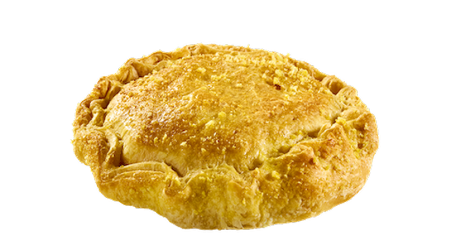 Round handcrafted butter pie with graviera cheese