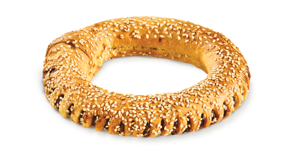Round koulouri with hazelnut cream