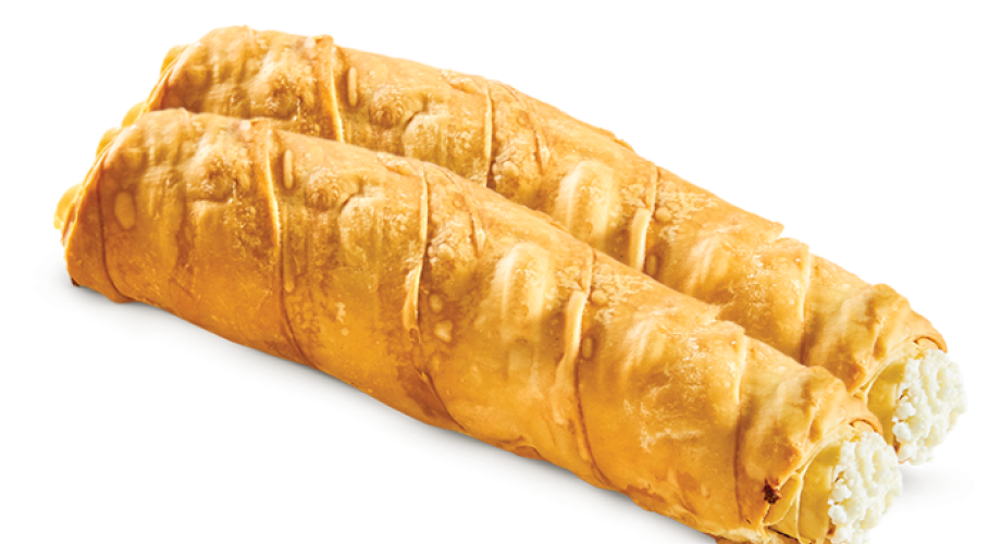 Filo roll with mizithra & feta cheese  kneaded with extra virgin olive oil