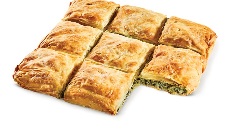 Ταψί χωριάτικη με σπανάκι (τετράγωνο)