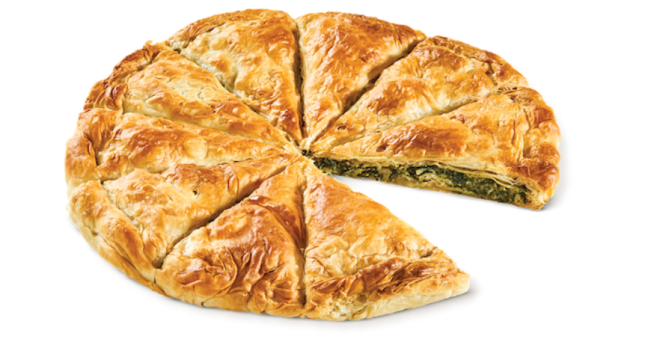 Ταψί χωριάτικη με σπανάκι (στρογγυλό)