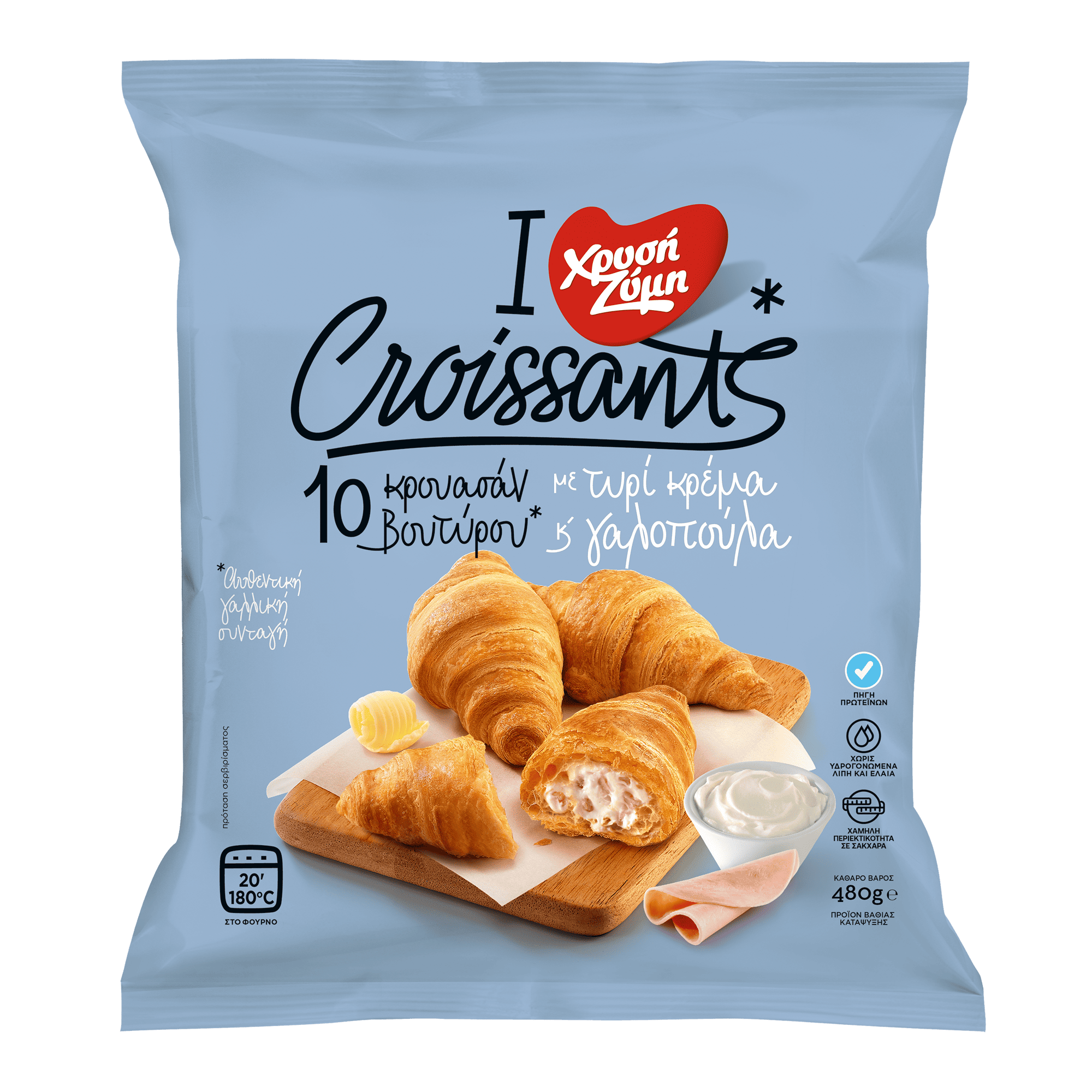 Butter Croissants with cream cheese & turkey