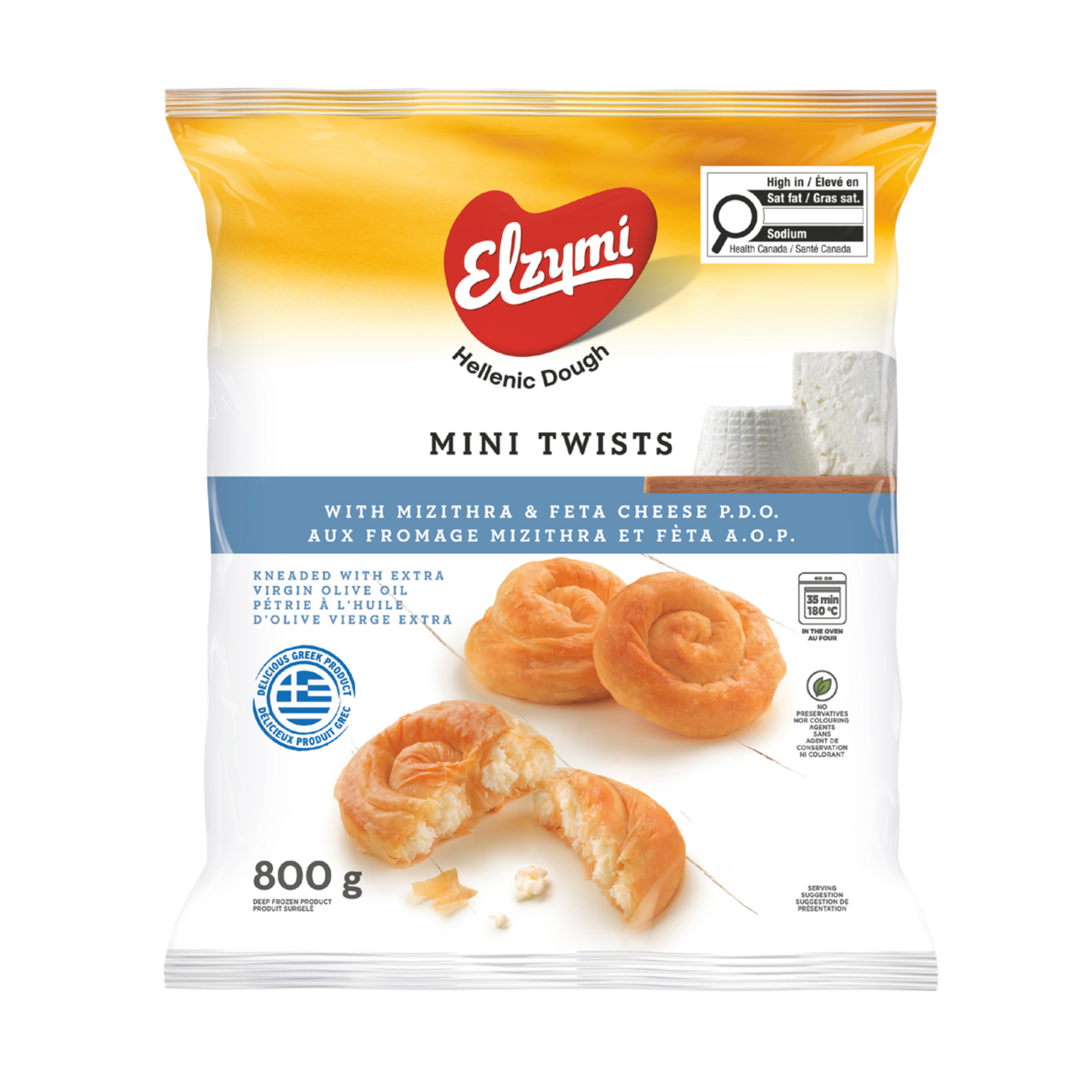 Mini Twists with mizithra & feta Cheese P.D.O.