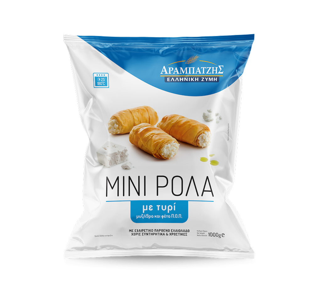 Mini rolls with mizithra-feta cheese