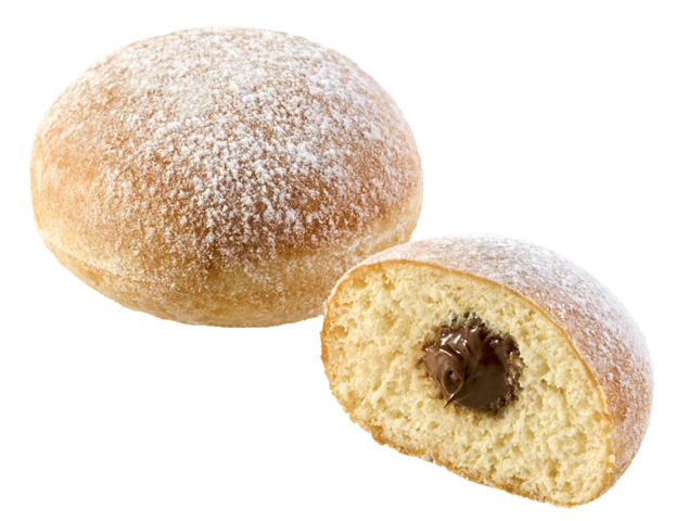 Mini Donuts with Praline Filling - Powdered Sugar